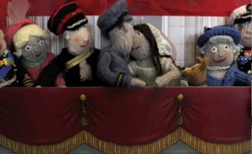 An animation commissioned to promote a book on how to 'knit the Royal wedding'